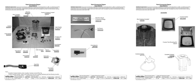Diagram Diagram and Parts List for HBH650-FR  Hamilton Beach Blender
